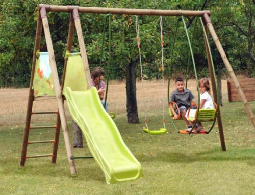 Altalena da giardino in legno con dondolo cavalluccio e scivolo ... Giochi per bambini da giardino usati
