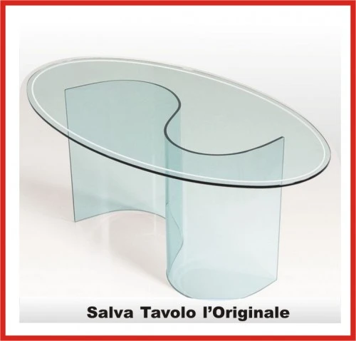 Tavolo in vetro protezione trasparente : (volvera) Tavolo riunioni ovale vetro