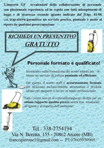 Impresa di pulizia g.f. di garrone franco : (arcore) Prezzi impresa di pulizie