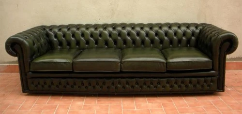 Divano chesterfield 4 posti verde : (Riano) Divano chesterfield 4 posti verde : (Riano)