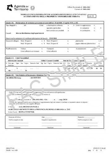 DOCFA - VARIAZIONE PLANIMETRIA CATASTALE : (Giussano) DOCFA - VARIAZIONE PLANIMETRIA CATASTALE : (Giussano)