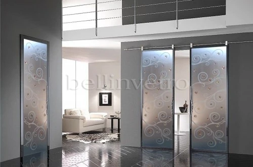 Porte in vetro scorrevoli filo muro : (Corleone) Porte in vetro scorrevoli filo muro : (Corleone)